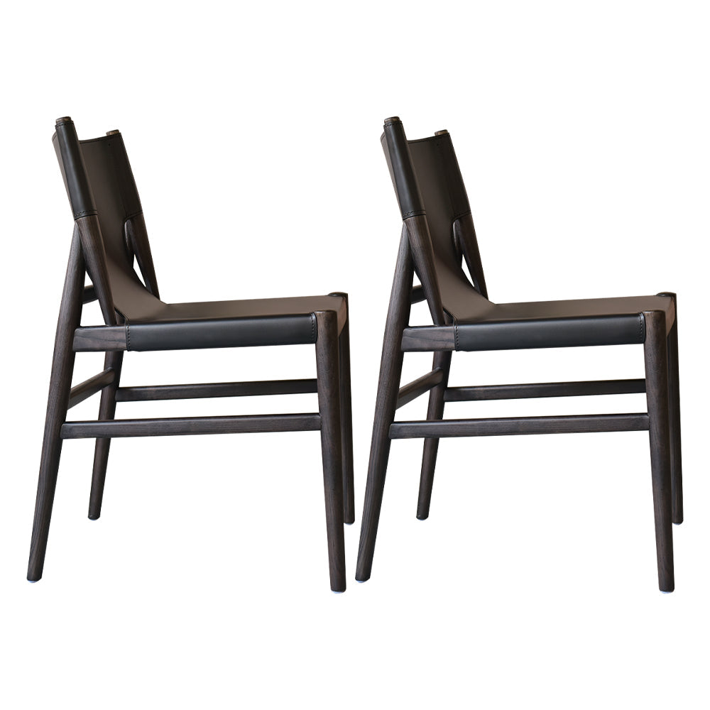 Modern Simple Side Chair Wooden Frame Kitchen Dining Chair for Home Use Matte Black 2 Piece Set Clearhalo 'Dining Chairs' 'Dining Tables & Seating' 'dining_chair' 'furn' 'furn_dining_chair' 'Furniture' 'Kitchen & Dining Furniture' 7618840