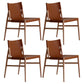 Modern Simple Side Chair Wooden Frame Kitchen Dining Chair for Home Use Brown 4 Piece Set Clearhalo 'Dining Chairs' 'Dining Tables & Seating' 'dining_chair' 'furn' 'furn_dining_chair' 'Furniture' 'Kitchen & Dining Furniture' 7618849