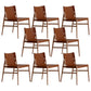 Modern Simple Side Chair Wooden Frame Kitchen Dining Chair for Home Use Brown 8 Piece Set Clearhalo 'Dining Chairs' 'Dining Tables & Seating' 'dining_chair' 'furn' 'furn_dining_chair' 'Furniture' 'Kitchen & Dining Furniture' 7618851