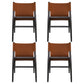 Modern Simple Side Chair Wooden Frame Kitchen Dining Chair for Home Use Black-Brown 4 Piece Set Clearhalo 'Dining Chairs' 'Dining Tables & Seating' 'dining_chair' 'furn' 'furn_dining_chair' 'Furniture' 'Kitchen & Dining Furniture' 7618854
