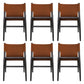 Modern Simple Side Chair Wooden Frame Kitchen Dining Chair for Home Use Black-Brown 6 Piece Set Clearhalo 'Dining Chairs' 'Dining Tables & Seating' 'dining_chair' 'furn' 'furn_dining_chair' 'Furniture' 'Kitchen & Dining Furniture' 7618855