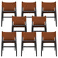 Modern Simple Side Chair Wooden Frame Kitchen Dining Chair for Home Use Black-Brown 8 Piece Set Clearhalo 'Dining Chairs' 'Dining Tables & Seating' 'dining_chair' 'furn' 'furn_dining_chair' 'Furniture' 'Kitchen & Dining Furniture' 7618856