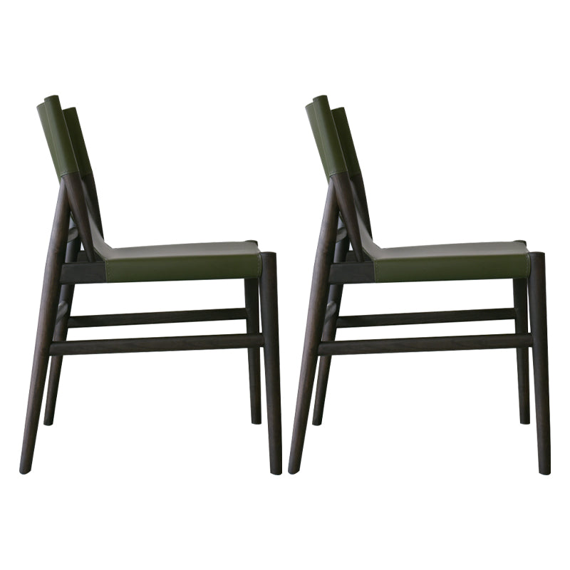 Modern Simple Side Chair Wooden Frame Kitchen Dining Chair for Home Use Black Green 2 Piece Set Clearhalo 'Dining Chairs' 'Dining Tables & Seating' 'dining_chair' 'furn' 'furn_dining_chair' 'Furniture' 'Kitchen & Dining Furniture' 7618863