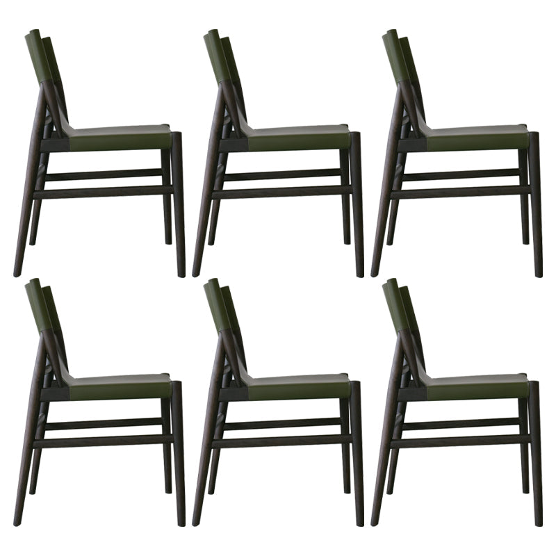 Modern Simple Side Chair Wooden Frame Kitchen Dining Chair for Home Use Black Green 6 Piece Set Clearhalo 'Dining Chairs' 'Dining Tables & Seating' 'dining_chair' 'furn' 'furn_dining_chair' 'Furniture' 'Kitchen & Dining Furniture' 7618865