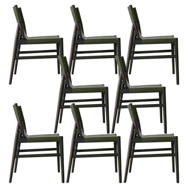 Modern Simple Side Chair Wooden Frame Kitchen Dining Chair for Home Use Black Green 8 Piece Set Clearhalo 'Dining Chairs' 'Dining Tables & Seating' 'dining_chair' 'furn' 'furn_dining_chair' 'Furniture' 'Kitchen & Dining Furniture' 7618866