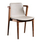 Nordic Style Solid Wood Arm Dining Chair with Upholstered for Home