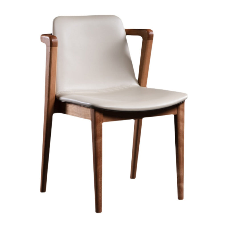 Nordic Style Solid Wood Arm Dining Chair with Upholstered for Home