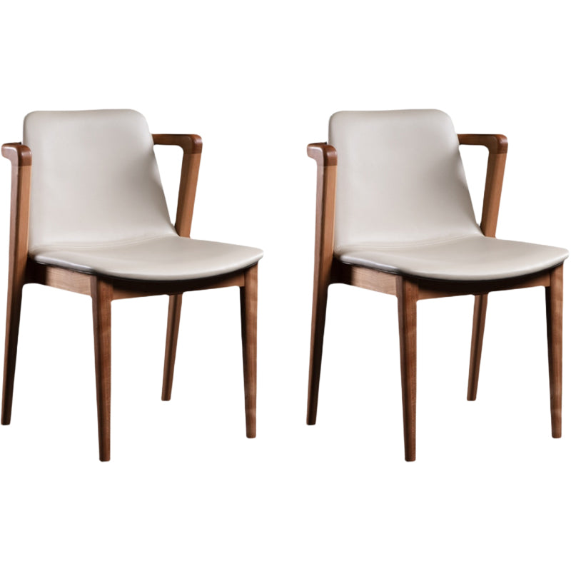 Nordic Style Solid Wood Arm Dining Chair with Upholstered for Home