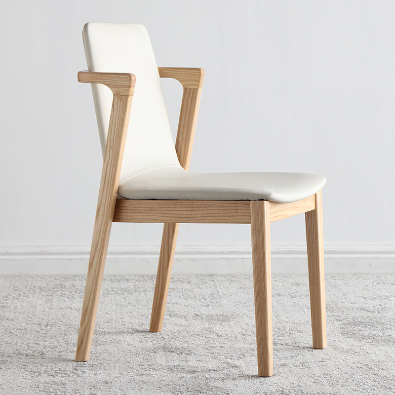 Nordic Style Solid Wood Arm Dining Chair with Upholstered for Home