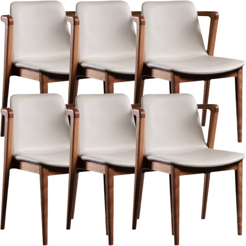 Nordic Style Solid Wood Arm Dining Chair with Upholstered for Home