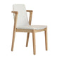 Nordic Style Solid Wood Arm Dining Chair with Upholstered for Home