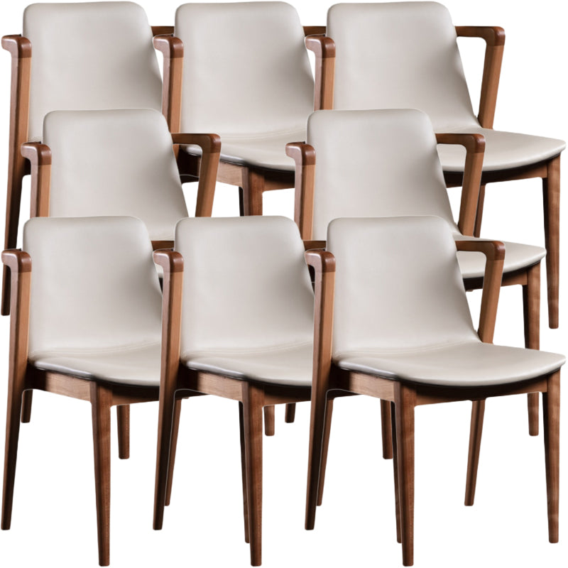 Nordic Style Solid Wood Arm Dining Chair with Upholstered for Home