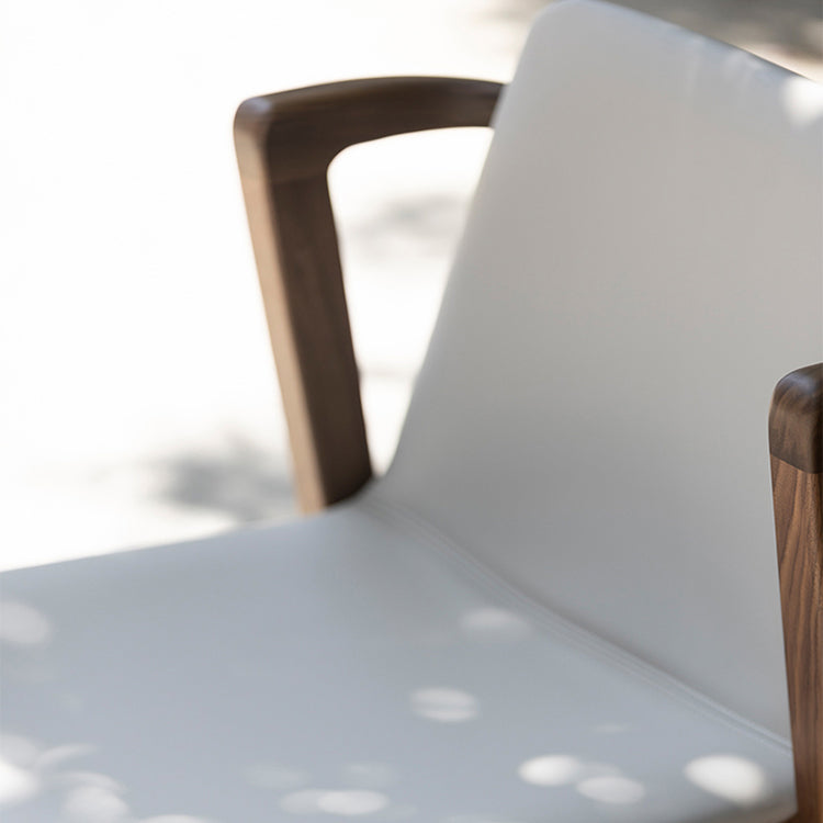 Nordic Style Solid Wood Arm Dining Chair with Upholstered for Home