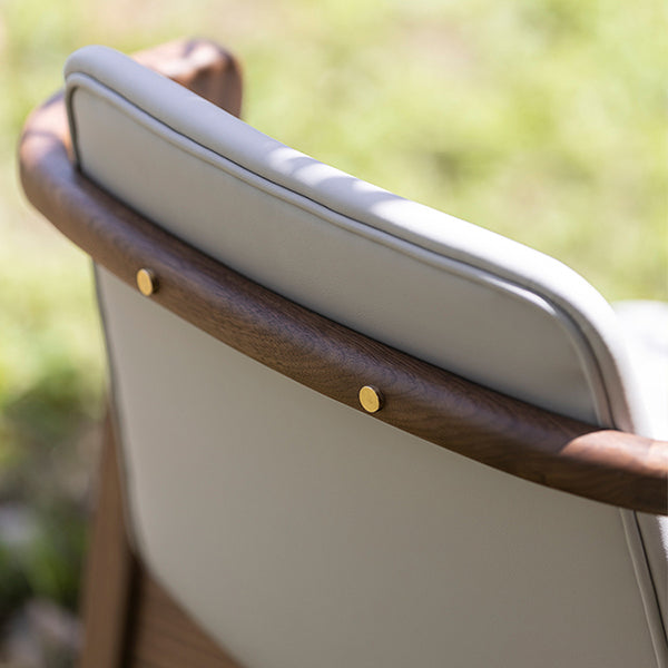 Nordic Style Solid Wood Arm Dining Chair with Upholstered for Home