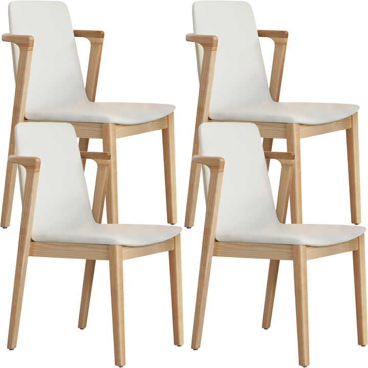 Nordic Style Solid Wood Arm Dining Chair with Upholstered for Home