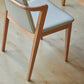 Nordic Style Solid Wood Arm Dining Chair with Upholstered for Home