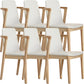 Nordic Style Solid Wood Arm Dining Chair with Upholstered for Home