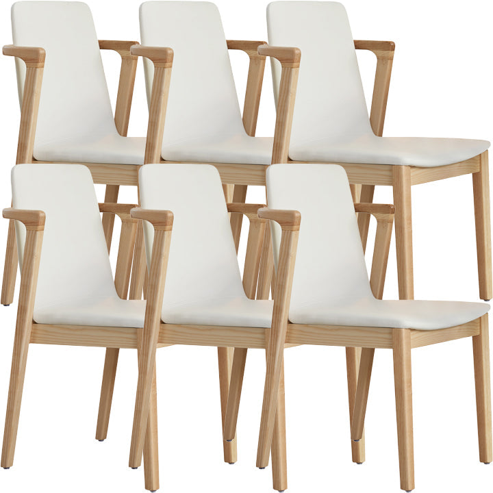 Nordic Style Solid Wood Arm Dining Chair with Upholstered for Home