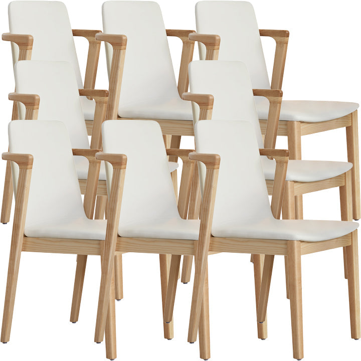 Nordic Style Solid Wood Arm Dining Chair with Upholstered for Home