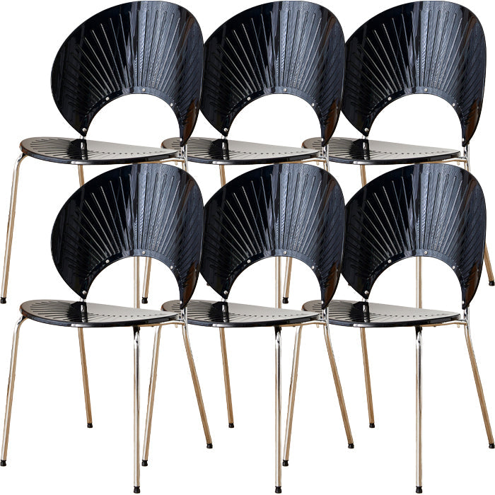 Chaise de salle à manger sans bras en plastique de style nordique pour salle à manger, 17,7 pouces