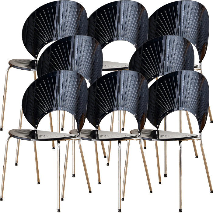 Chaise de salle à manger sans bras en plastique de style nordique pour salle à manger, 17,7 pouces