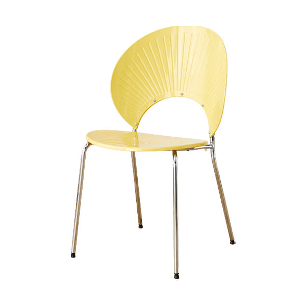 Chaise de salle à manger sans bras en plastique de style nordique pour salle à manger, 17,7 pouces