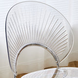 Chaise de salle à manger sans bras en plastique de style nordique pour salle à manger, 17,7 pouces