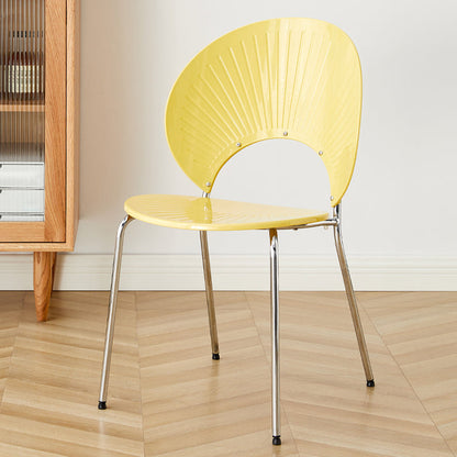 Chaise de salle à manger sans bras en plastique de style nordique pour salle à manger, 17,7 pouces