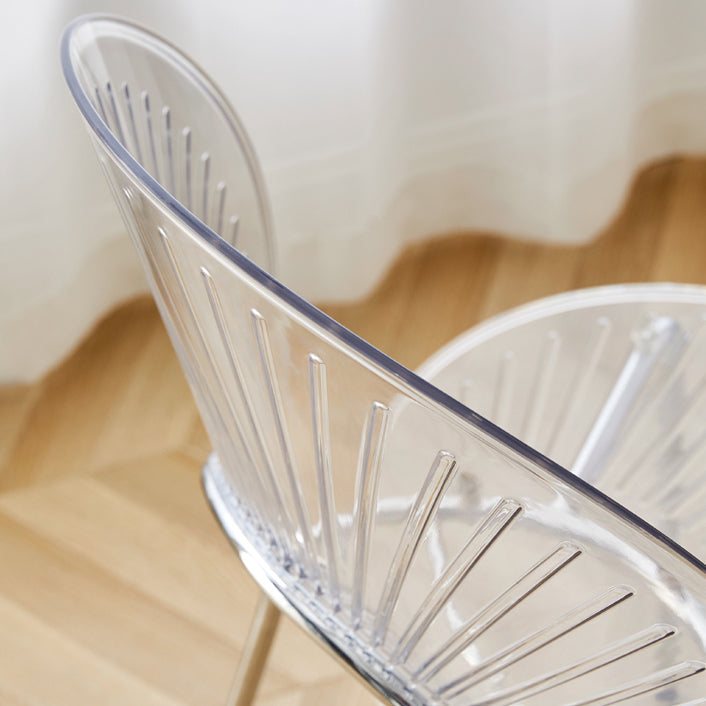 Chaise de salle à manger sans bras en plastique de style nordique pour salle à manger, 17,7 pouces