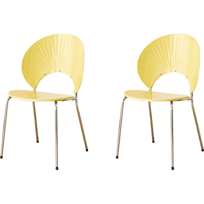 Chaise de salle à manger sans bras en plastique de style nordique pour salle à manger, 17,7 pouces