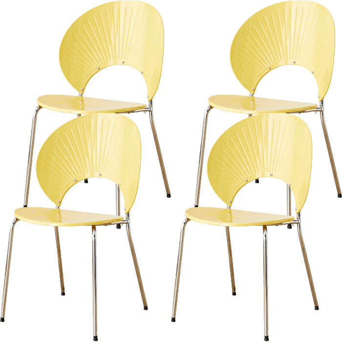 Chaise de salle à manger sans bras en plastique de style nordique pour salle à manger, 17,7 pouces