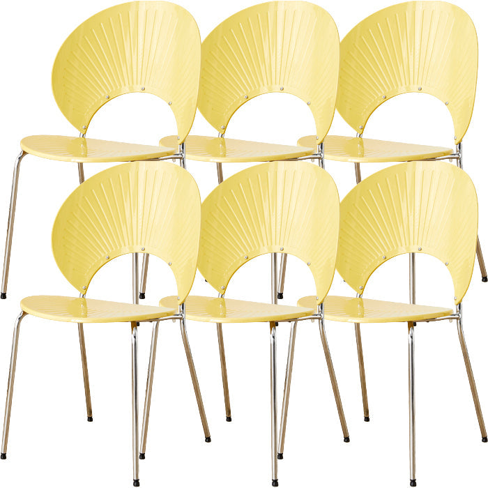 Chaise de salle à manger sans bras en plastique de style nordique pour salle à manger, 17,7 pouces