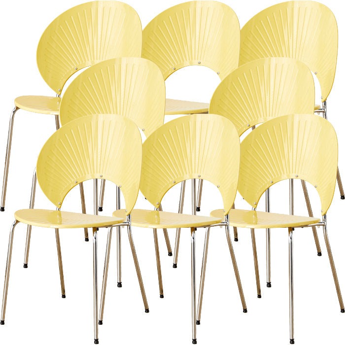 Chaise de salle à manger sans bras en plastique de style nordique pour salle à manger, 17,7 pouces