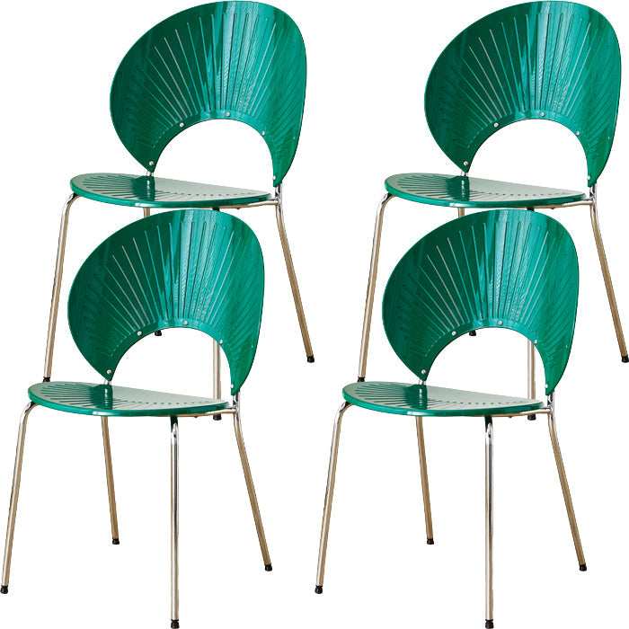 Chaise de salle à manger sans bras en plastique de style nordique pour salle à manger, 17,7 pouces