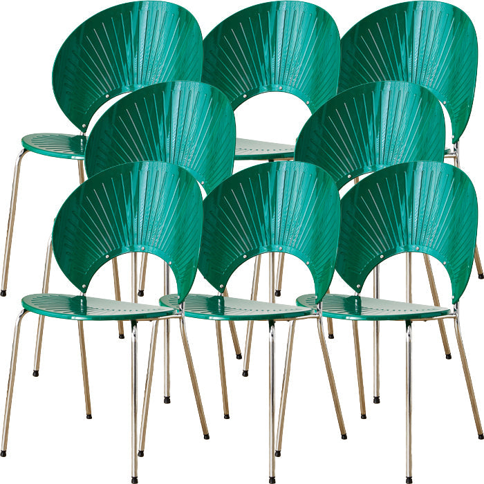 Chaise de salle à manger sans bras en plastique de style nordique pour salle à manger, 17,7 pouces