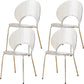 Chaise de salle à manger sans bras en plastique de style nordique pour salle à manger, 17,7 pouces