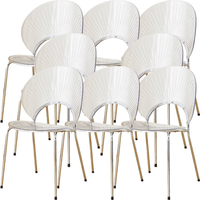 Chaise de salle à manger sans bras en plastique de style nordique pour salle à manger, 17,7 pouces