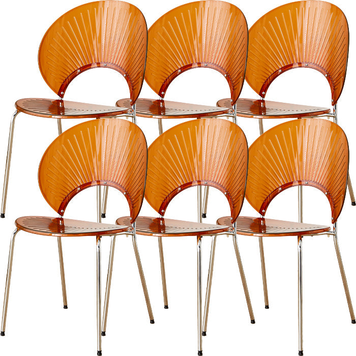 Chaise de salle à manger sans bras en plastique de style nordique pour salle à manger, 17,7 pouces