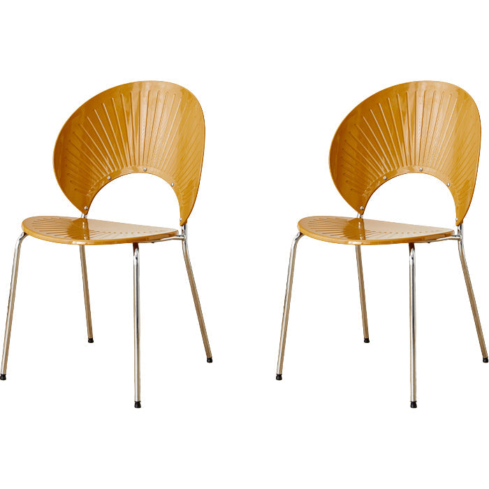 Chaise de salle à manger sans bras en plastique de style nordique pour salle à manger, 17,7 pouces