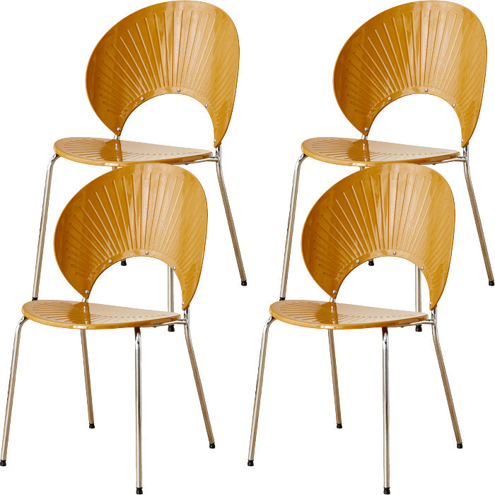 Chaise de salle à manger sans bras en plastique de style nordique pour salle à manger, 17,7 pouces