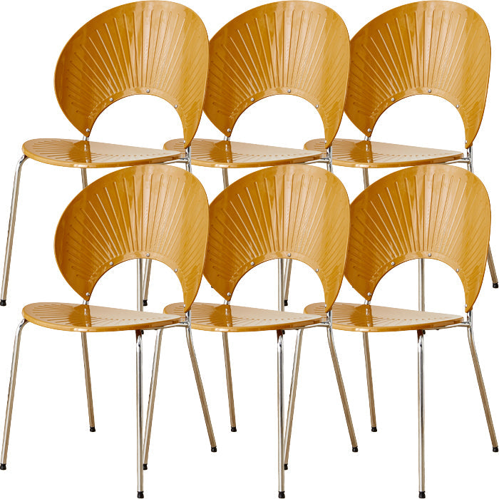 Chaise de salle à manger sans bras en plastique de style nordique pour salle à manger, 17,7 pouces