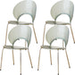Chaise de salle à manger sans bras en plastique de style nordique pour salle à manger, 17,7 pouces