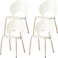 Chaise de salle à manger sans bras en plastique de style nordique pour salle à manger, 17,7 pouces