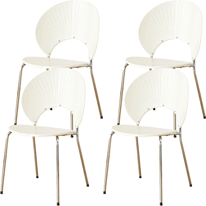 Chaise de salle à manger sans bras en plastique de style nordique pour salle à manger, 17,7 pouces
