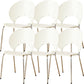 Chaise de salle à manger sans bras en plastique de style nordique pour salle à manger, 17,7 pouces