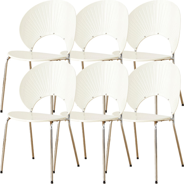 Chaise de salle à manger sans bras en plastique de style nordique pour salle à manger, 17,7 pouces