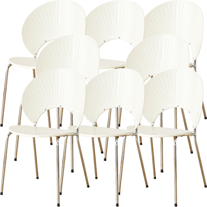 Chaise de salle à manger sans bras en plastique de style nordique pour salle à manger, 17,7 pouces