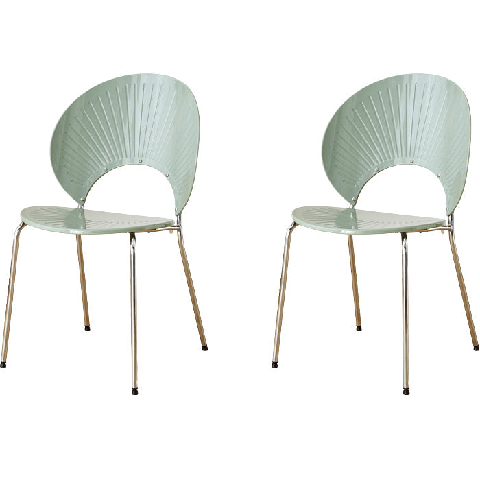 Chaise de salle à manger sans bras en plastique de style nordique pour salle à manger, 17,7 pouces