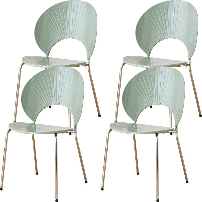 Chaise de salle à manger sans bras en plastique de style nordique pour salle à manger, 17,7 pouces