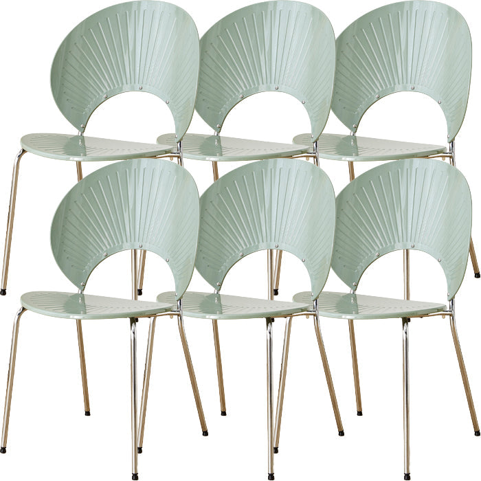 Chaise de salle à manger sans bras en plastique de style nordique pour salle à manger, 17,7 pouces